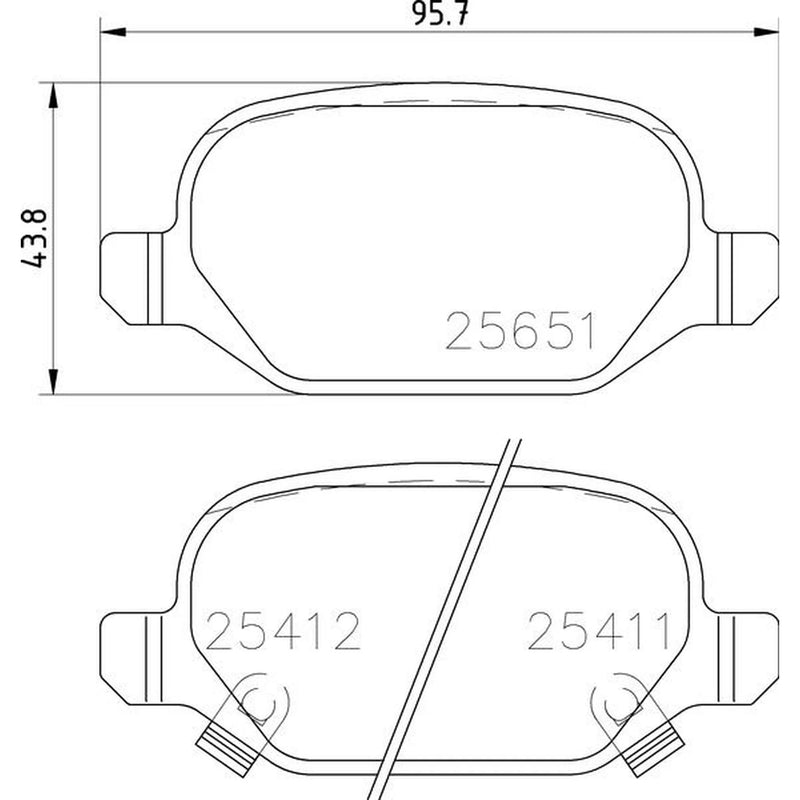 Brembo 4 x Rear Brake Pad Set P23151