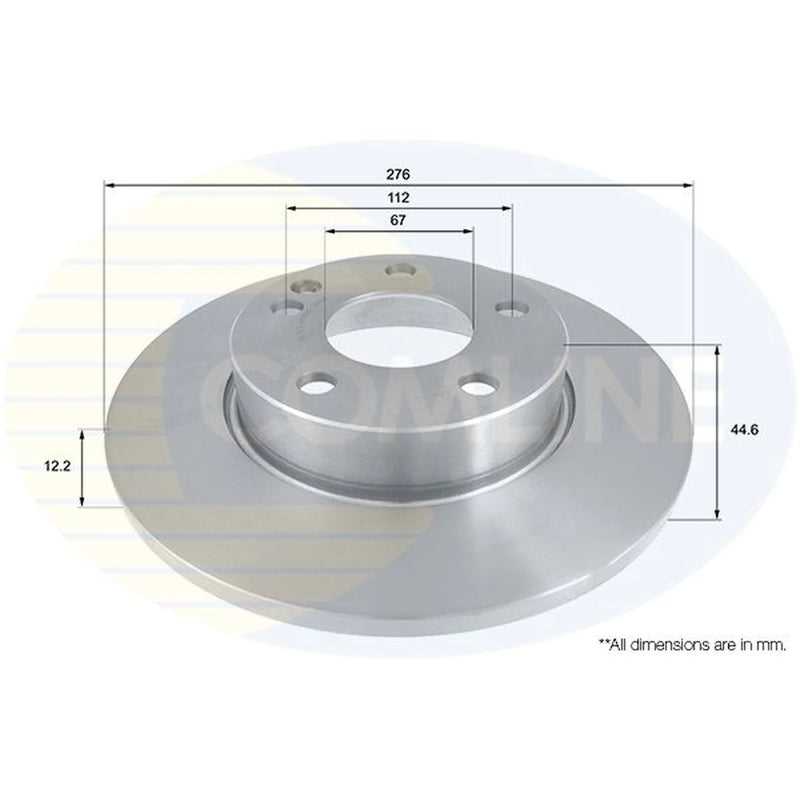 Comline 2 x Solid Front Brake Discs ADC1638