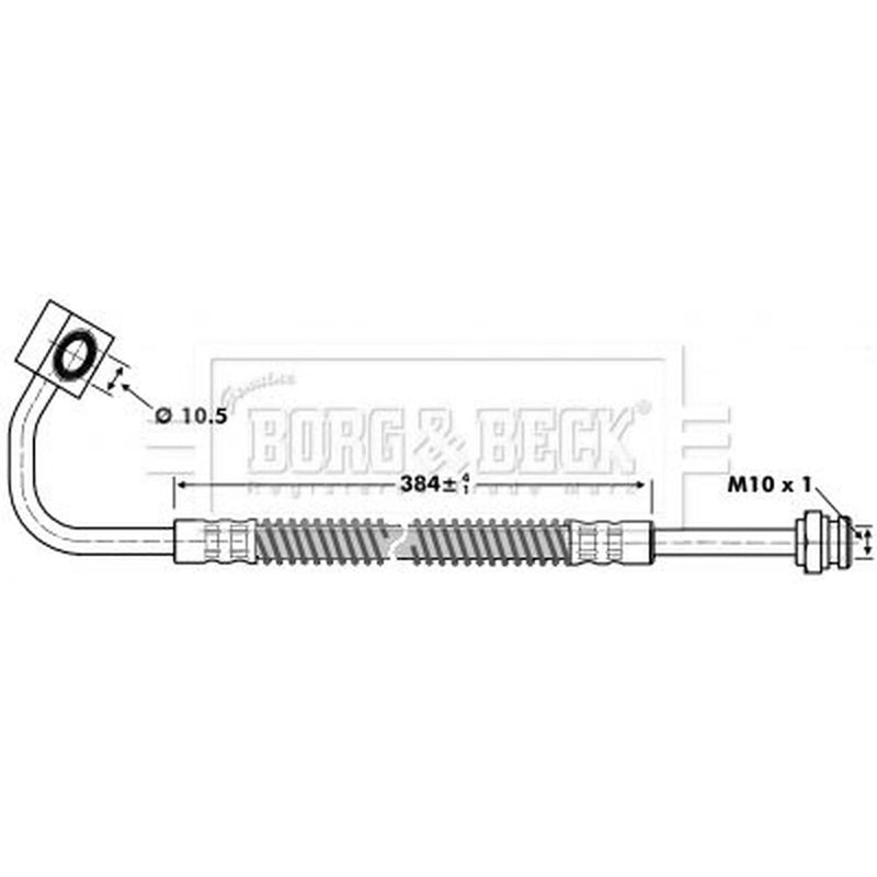 Borg & Beck Brake Hydraulic Hose Line Front Left BBH6732