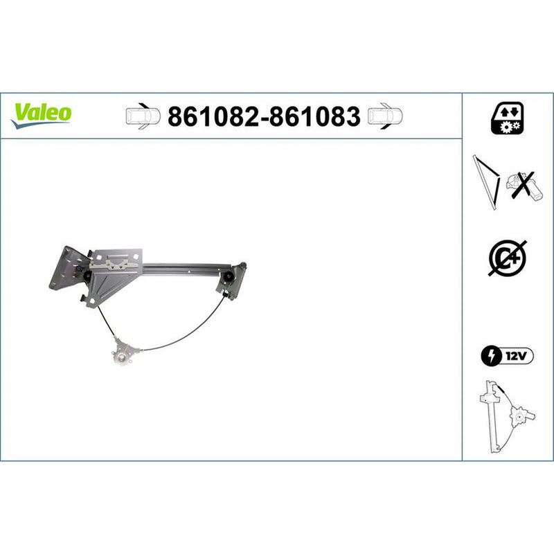Valeo Electric Window Regulator Lifter Right Front 861083