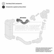 Borg & Beck Intercooler Turbo Charge Air Hose Front BTH1023