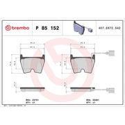 Brembo 8 x Front Brake Pad Set P85152