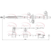 Apec Handbrake Cable Left Rear CAB1252
