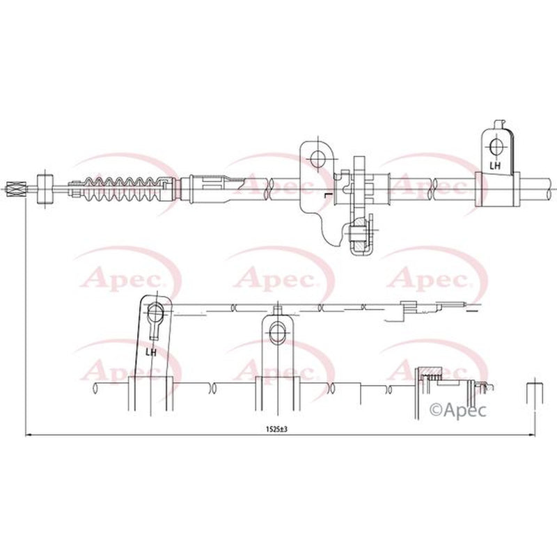 Apec Handbrake Cable Left Rear CAB1252