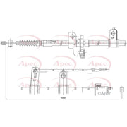 Apec Handbrake Cable Left Rear CAB1252
