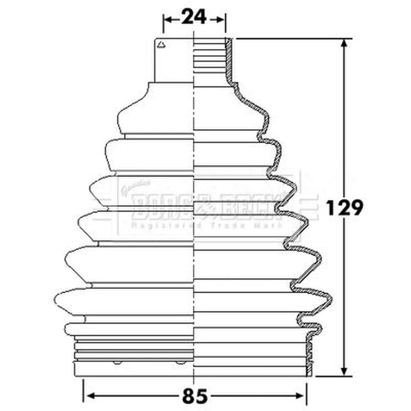 Borg & Beck Drive Shaft Bellow Kit Front Left Thermoplast BCB6246