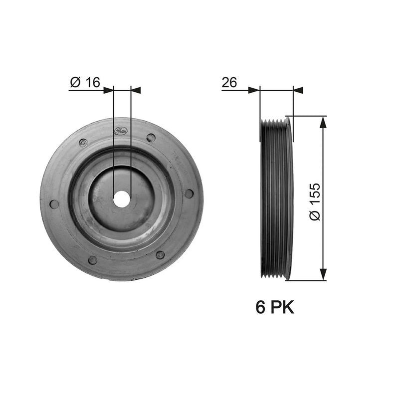 Gates Crank Shaft Belt Pulley TVD1020