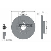 Textar 2 x Front Brake Discs 92195000