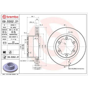 Brembo 2 x Internally Vented Rear Brake Discs 09.D352.21