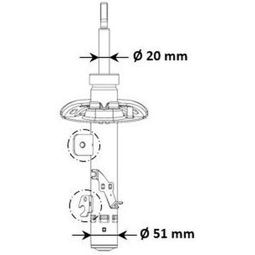KYB Shock Absorber Damper Strut Front Left 3338058
