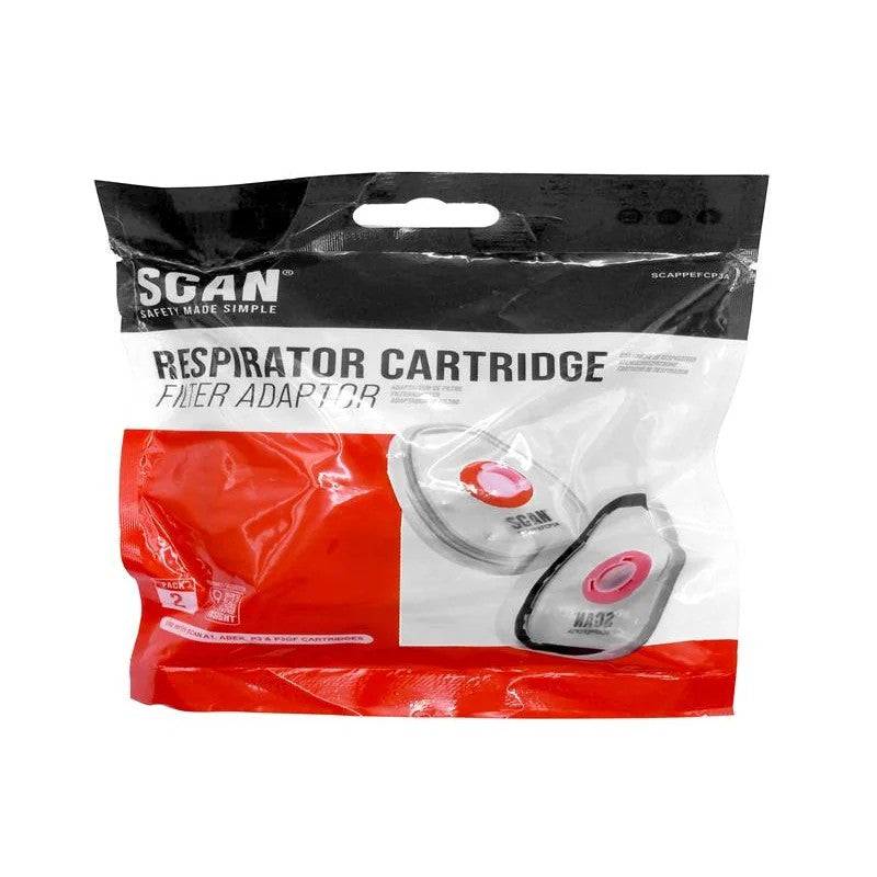 Scan Twin Half Mask P3 Particle Filter Cartridge Adaptor (Pack of 2) - AD7501