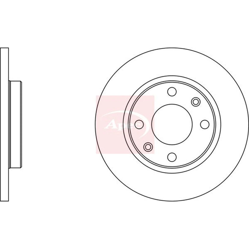 Apec 2 x Solid Front Brake Discs DSK290