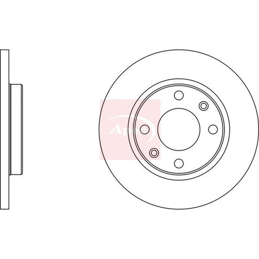Apec 2 x Solid Front Brake Discs DSK290