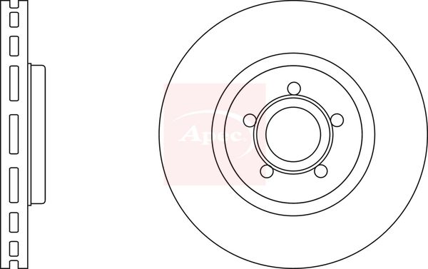Apec 2 x Brake Disc Set Vented
