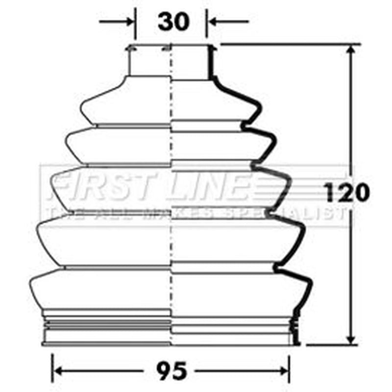 First Line Drive Shaft Bellow Kit Front Left Thermoplast FCB2393