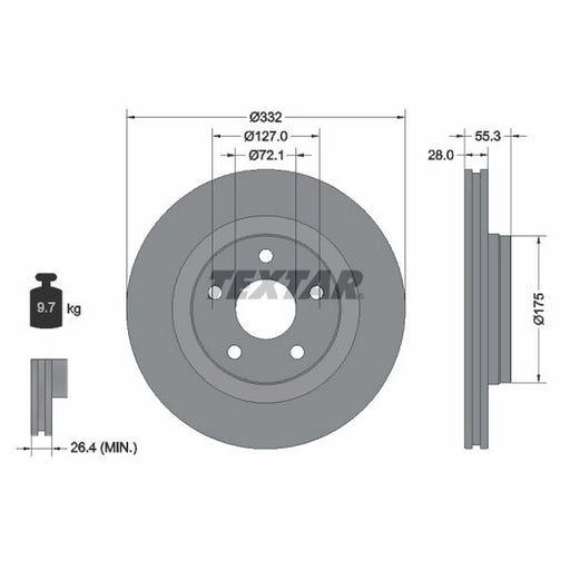 Textar 2 x Front Brake Discs 92278803