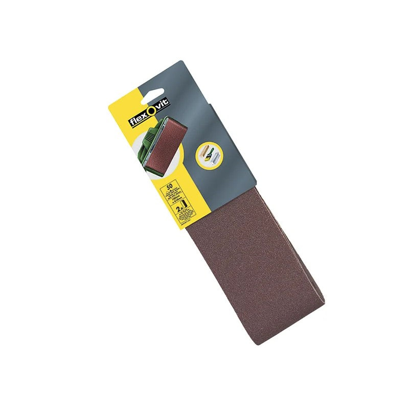 Flexovit Cloth Sanding Belt 610 x 100mm Medium 80G (Pack 2) - 63642526478
