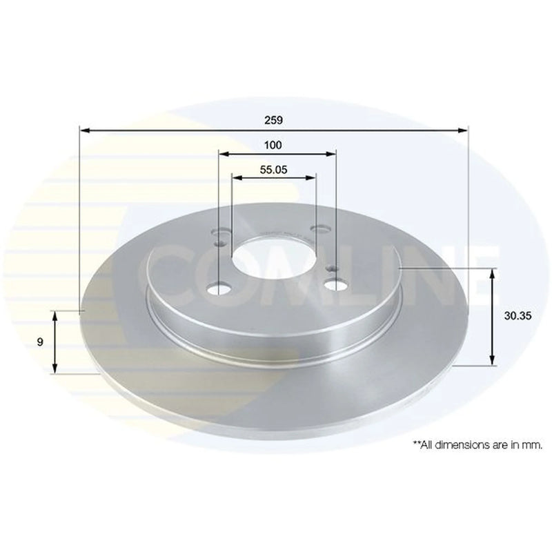 Comline 2 x Solid Rear Brake Discs ADC01127