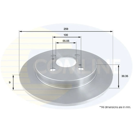 Comline 2 x Solid Rear Brake Discs ADC01127