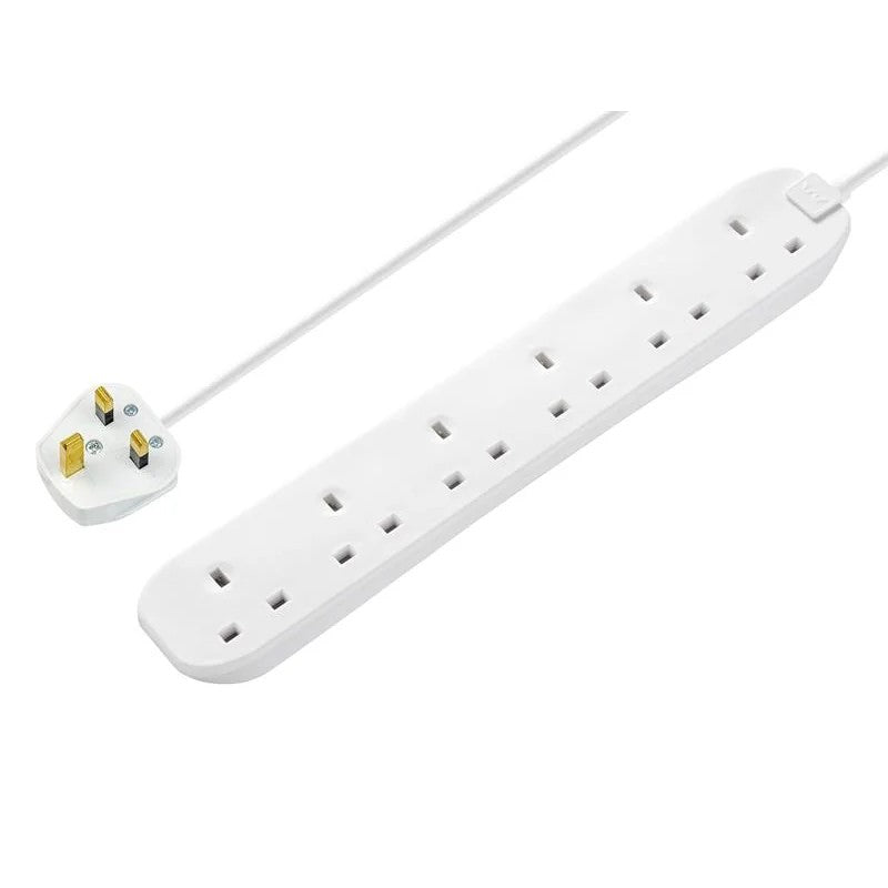 Masterplug Trailing Extension Lead 6 Gang 13A 2m BSG2N-MP - BSG210N-MP