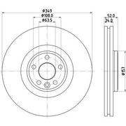 Mintex 2 x Vented Front Brake Discs MDC2862C