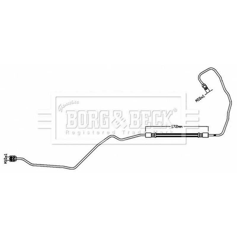 Borg & Beck Brake Hydraulic Hose Line Rear BBH8796