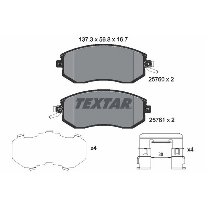 Textar Front Brake Pad Set 2576001