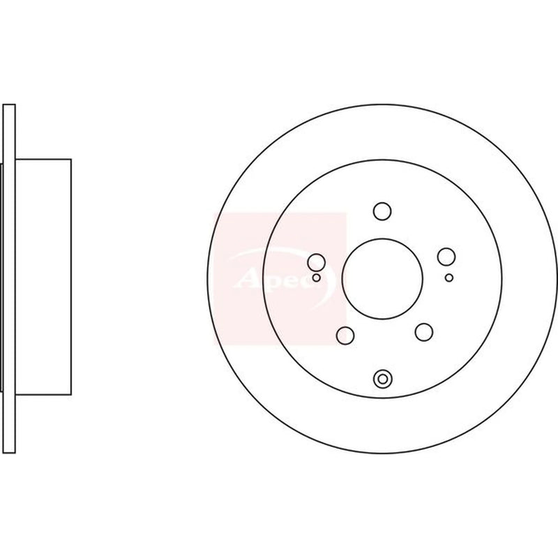 Apec 2 x Solid Rear Brake Discs DSK2353