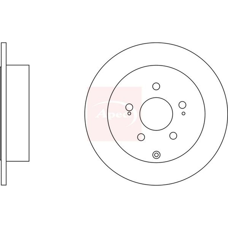 Apec 2 x Solid Rear Brake Discs DSK2353