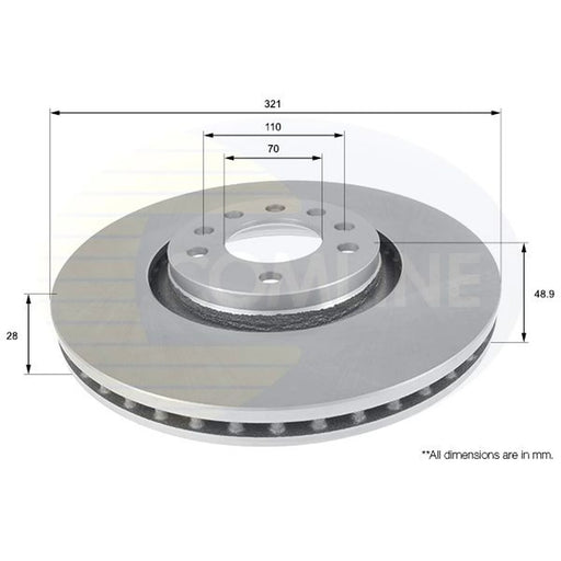Comline 2 x Internally Vented Front Brake Discs ADC1157V