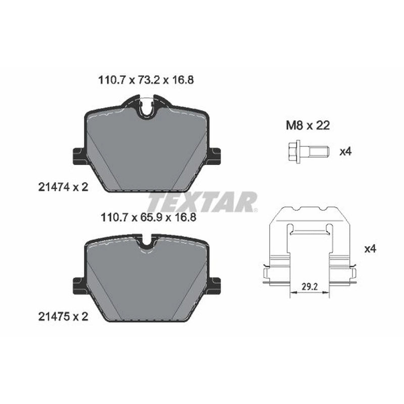 Textar Rear Brake Pad Set 2147401
