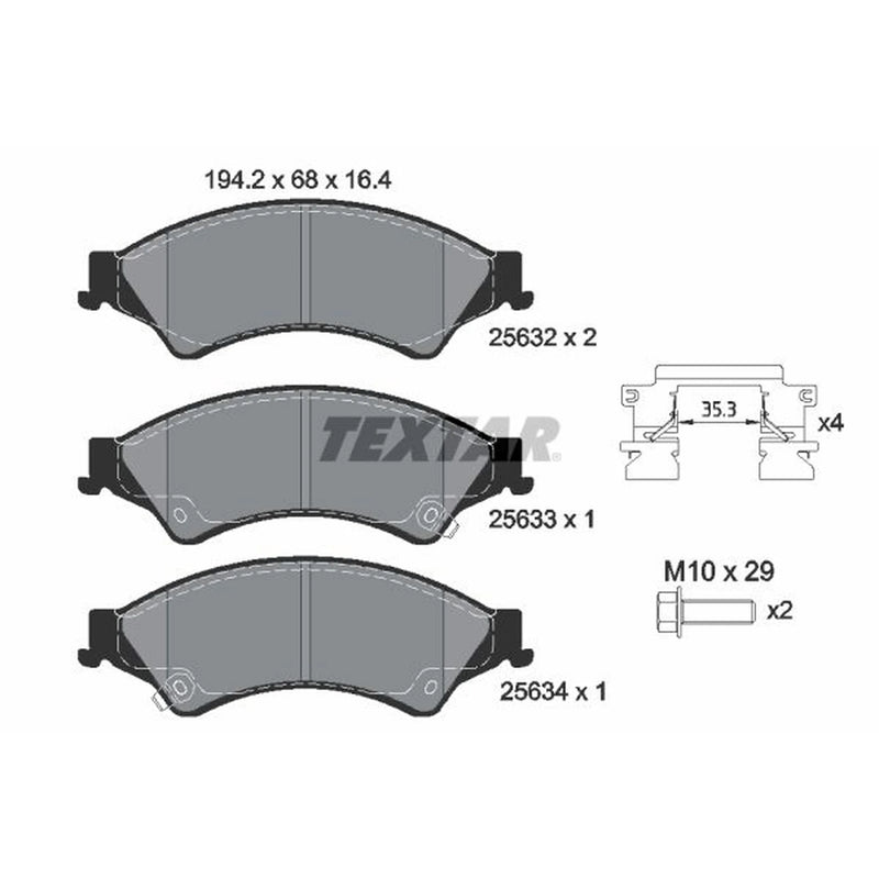 Textar Front Brake Pad Set 2563201