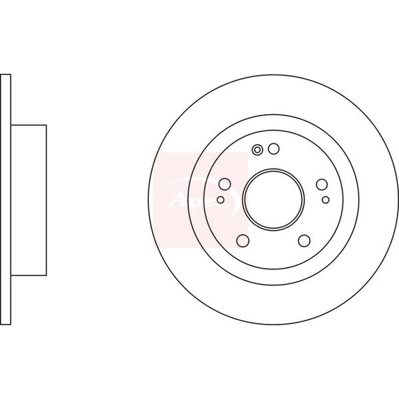 Apec 2 x Solid Rear Brake Discs DSK3266