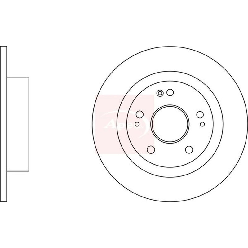 Apec 2 x Solid Rear Brake Discs DSK3266