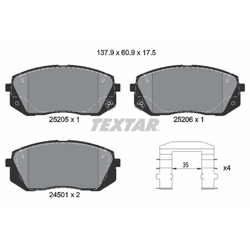 Textar Front Brake Pad Set 2520501