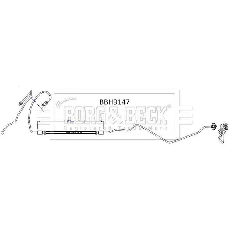 Borg & Beck Brake Hydraulic Hose Line Rear BBH9147
