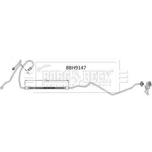 Borg & Beck Brake Hydraulic Hose Line Rear BBH9147