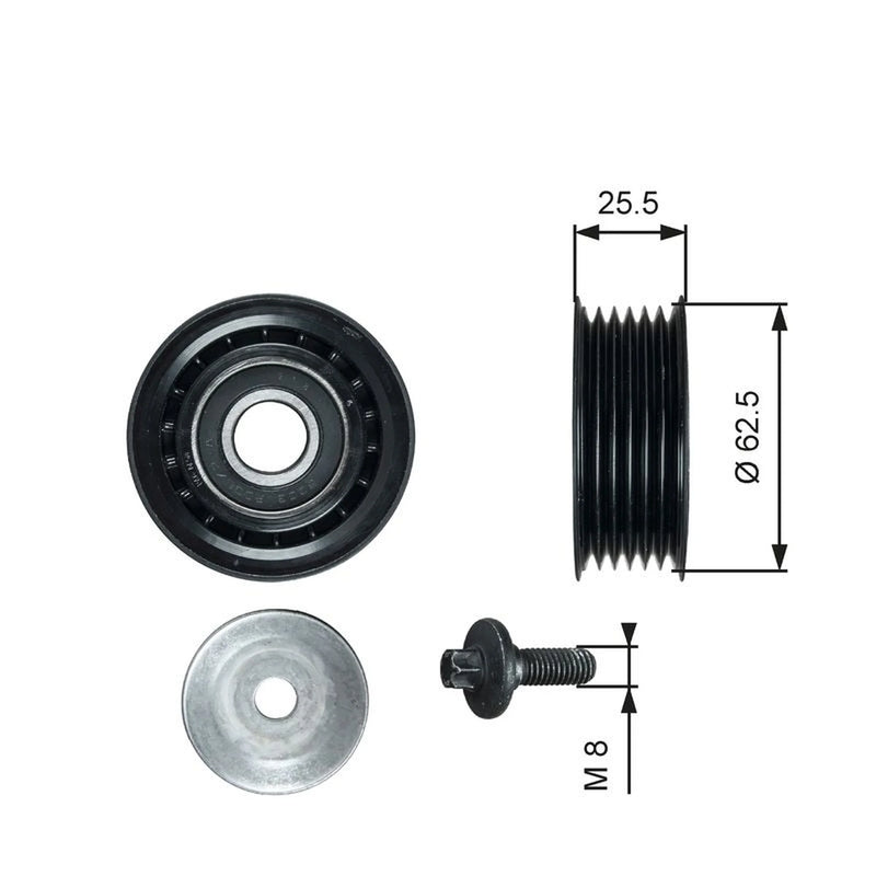 Gates V-Ribbed Belt Deflection/Guide Pulley T36736