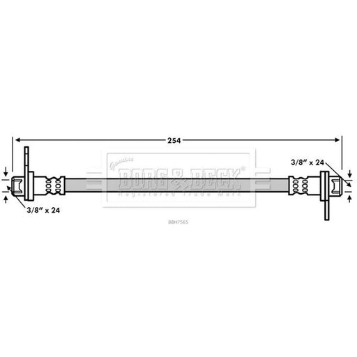 Borg & Beck Brake Hydraulic Hose Line Rear BBH7565