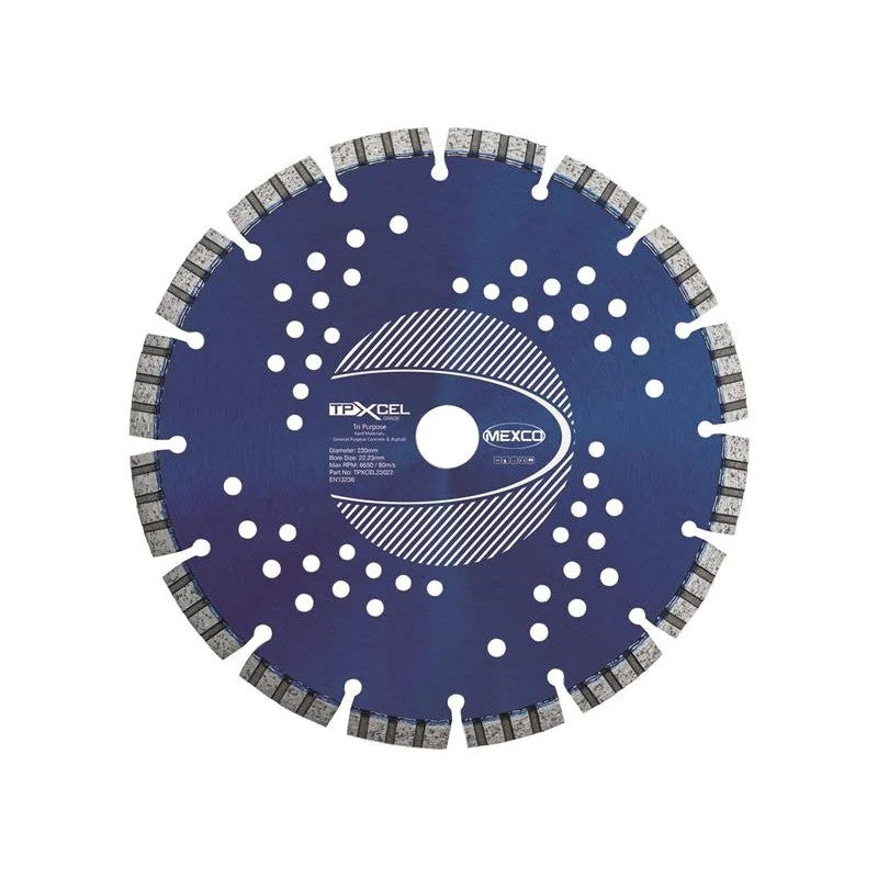 MEXCO XCEL Grade Tri-Purpose Diamond Blade 230 x 22mm - TPXCEL23022