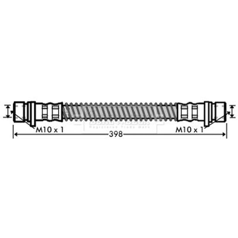 Borg & Beck Brake Hydraulic Hose Line Rear Left BBH7336