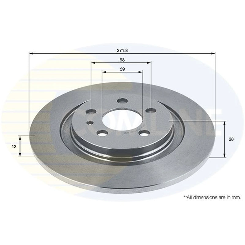 Comline 2 x Solid Rear Brake Discs ADC1547