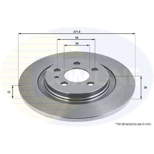 Comline 2 x Solid Rear Brake Discs ADC1547
