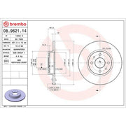 Brembo 2 x Solid Front Brake Discs 08.9621.14