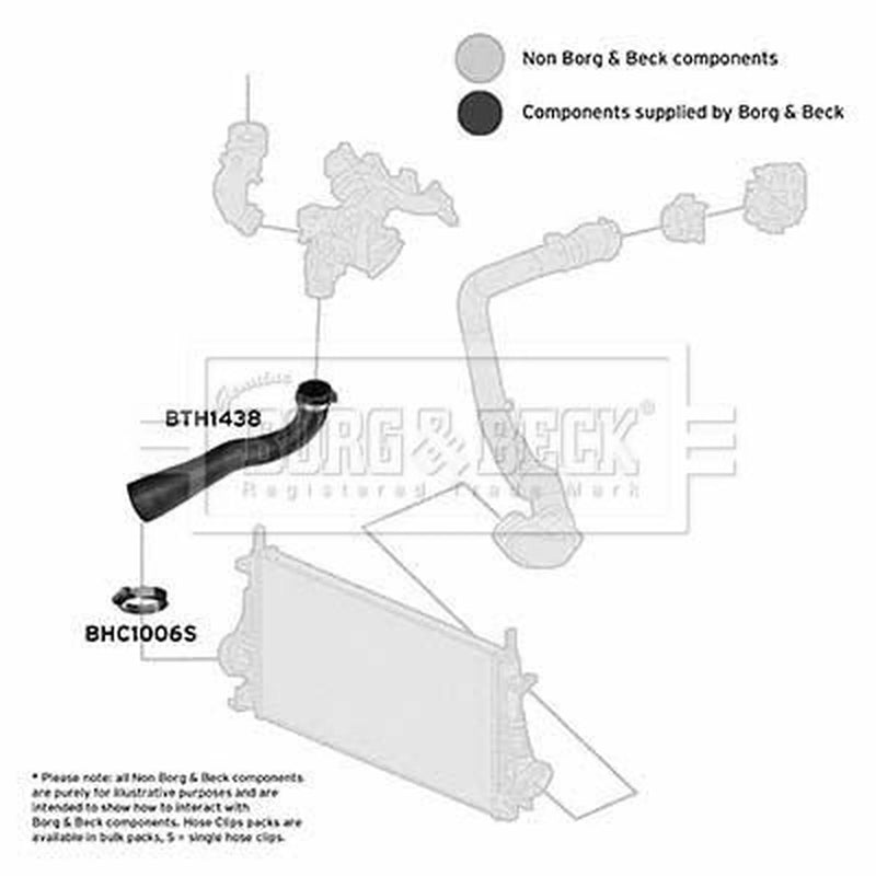 Borg & Beck Intercooler Turbo Charge Air Hose BTH1438