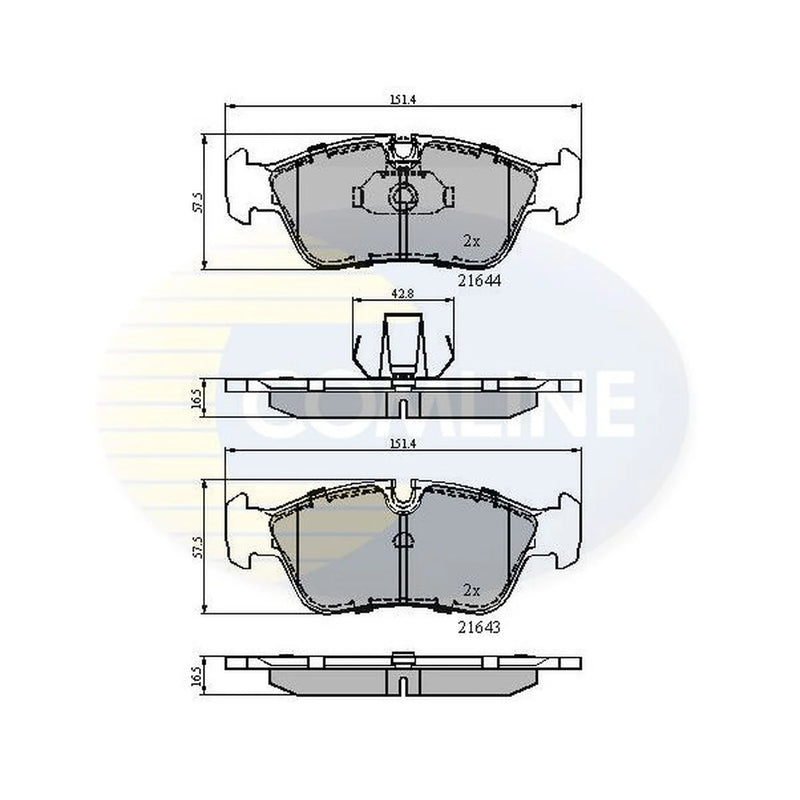 Comline 4 x Front Brake Pad Set CBP01023
