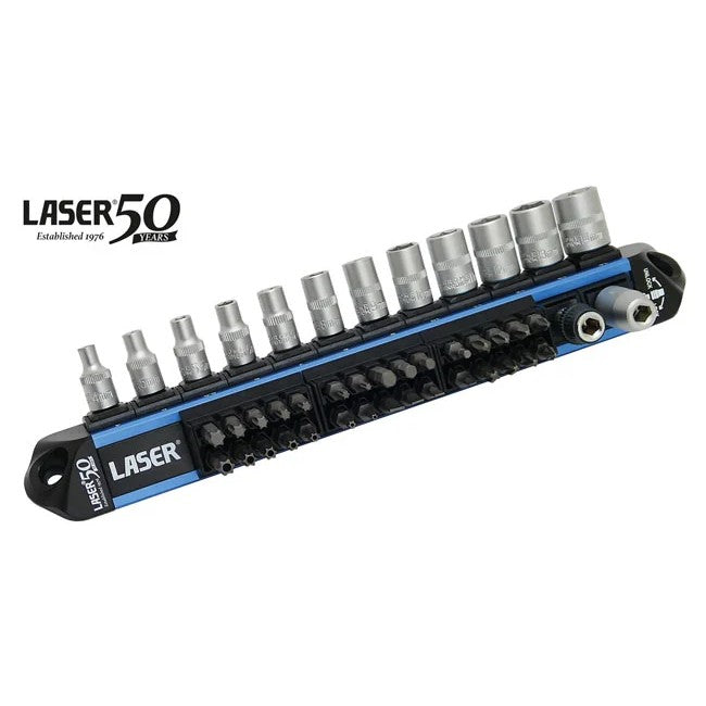 Laser Tools LocSoc Socket & Bit Set 1/4"D 44pc - 50th Anniversary - PL