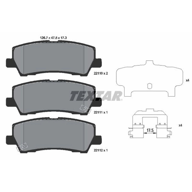 Textar Rear Brake Pad Set 2211001