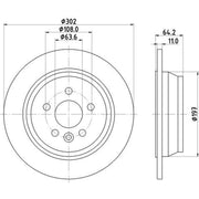 DON 2 x Solid Rear Brake Discs PCD21482