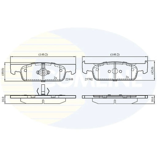 Comline 4 x Front Brake Pad Set CBP02398